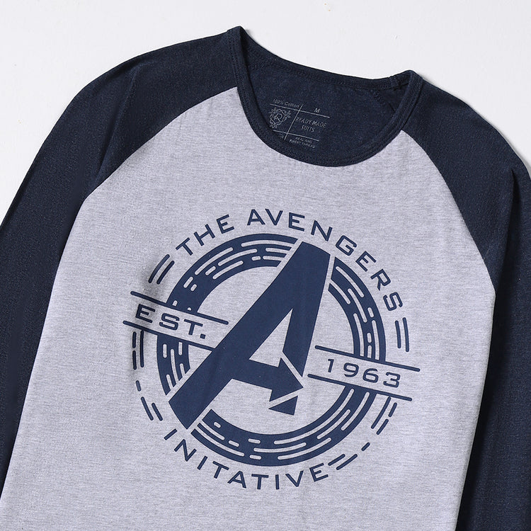 Grey/Blue Hero Graphic Surtout Tee