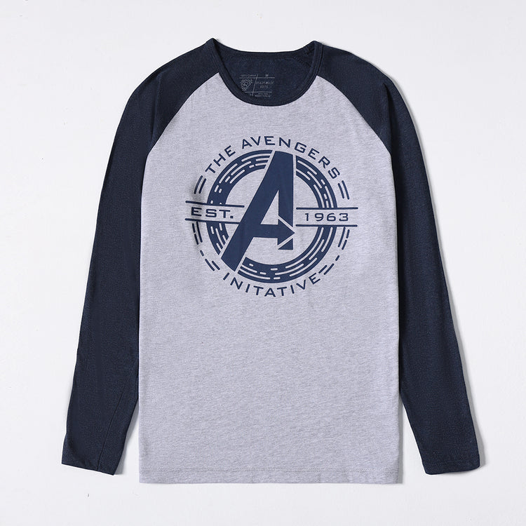 Grey/Blue Hero Graphic Surtout Tee