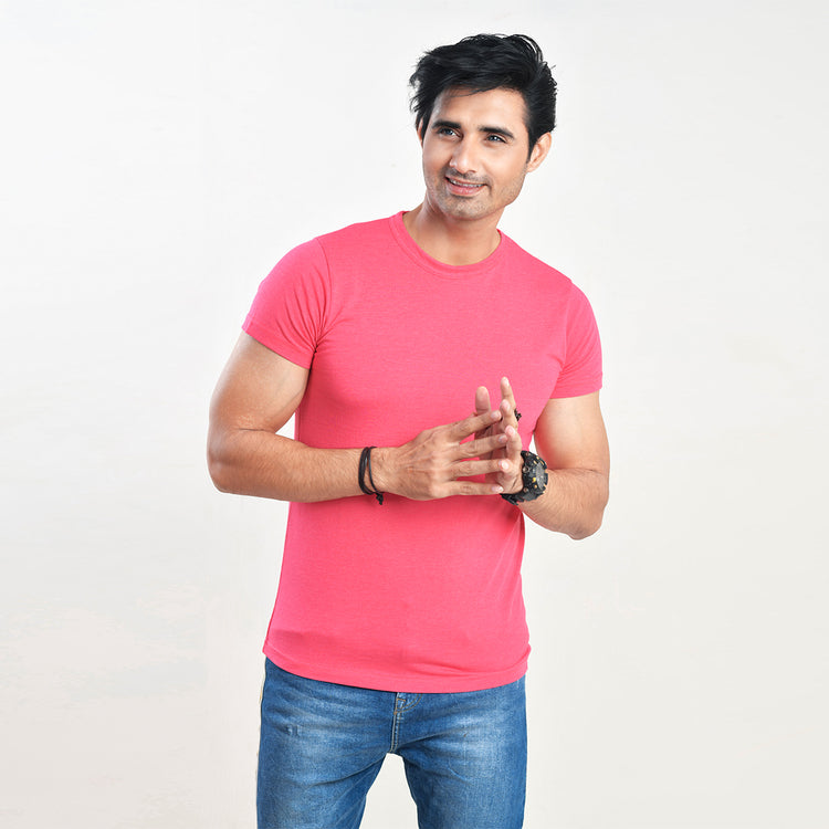 Reddish-Rose Color Plain Tee