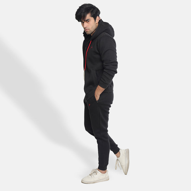 Black Zipper Look Tracksuit