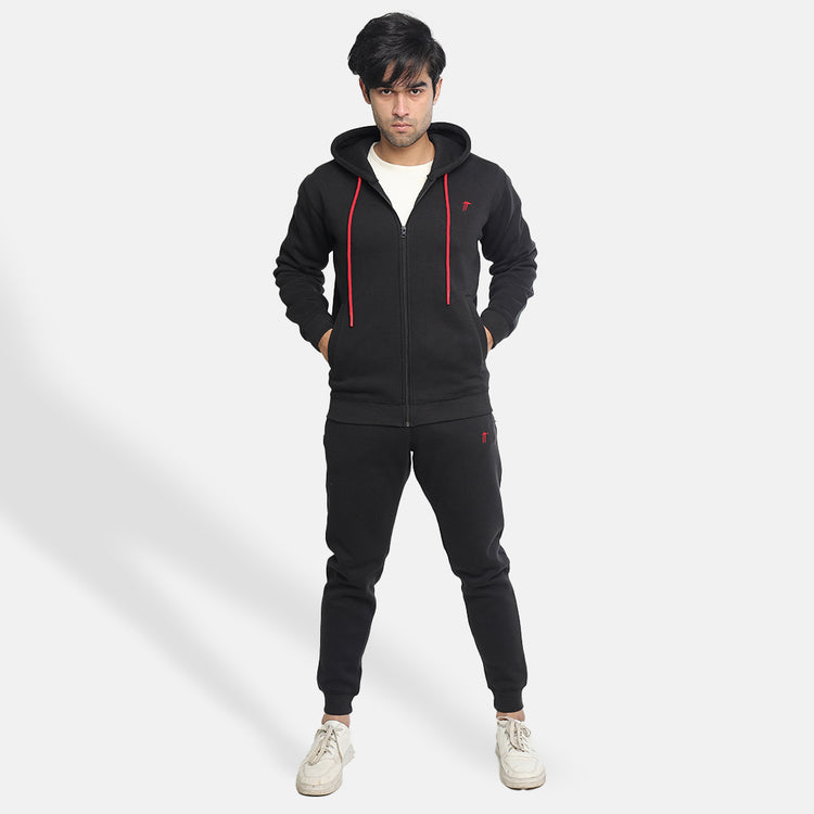 Black Zipper Look Tracksuit