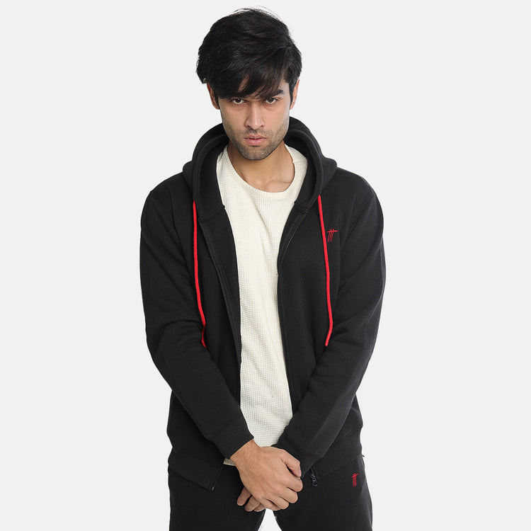 Black Zipper Look Tracksuit