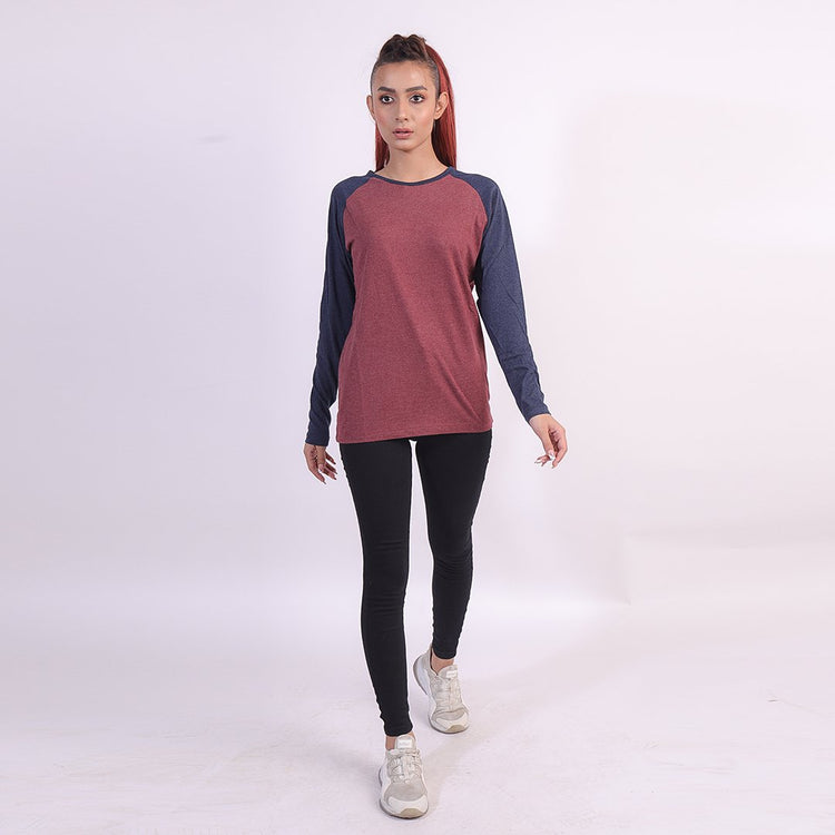 Blue/Maroon Raglan Plain-Surtout