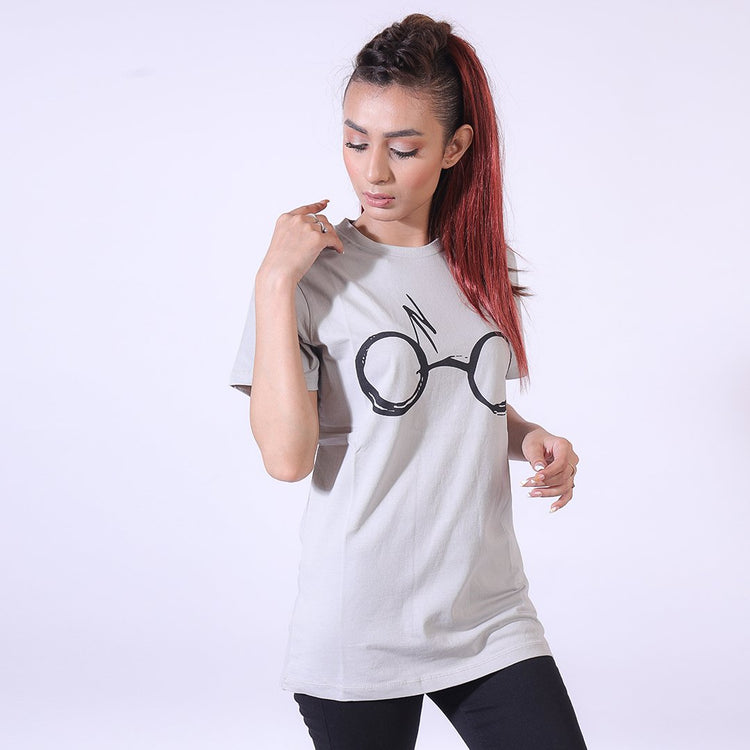 Crew Neck Grey Graphic Tee