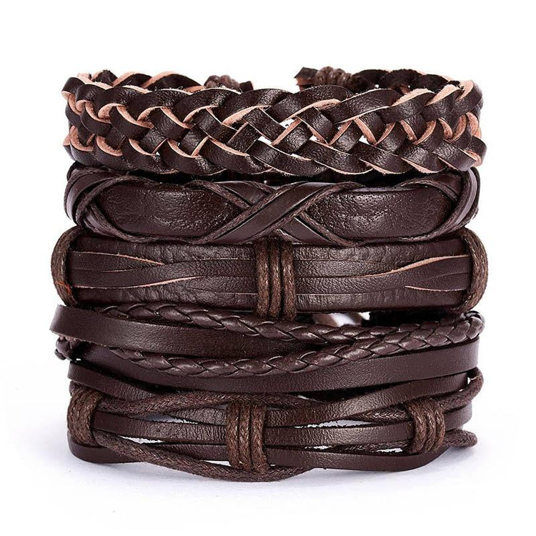 Multilayer Leather Punk Wrap Bracelets - RMS001