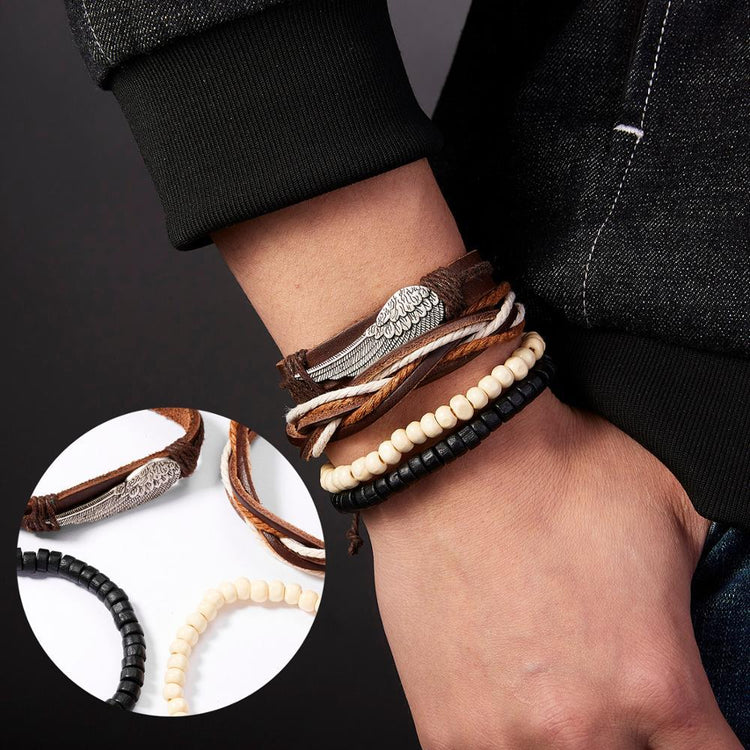 Multilayer Leather Punk Wrap Bracelets - RMS007