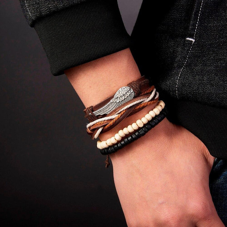 Multilayer Leather Punk Wrap Bracelets - RMS007