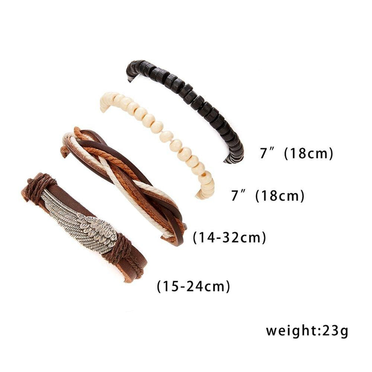 Multilayer Leather Punk Wrap Bracelets - RMS007