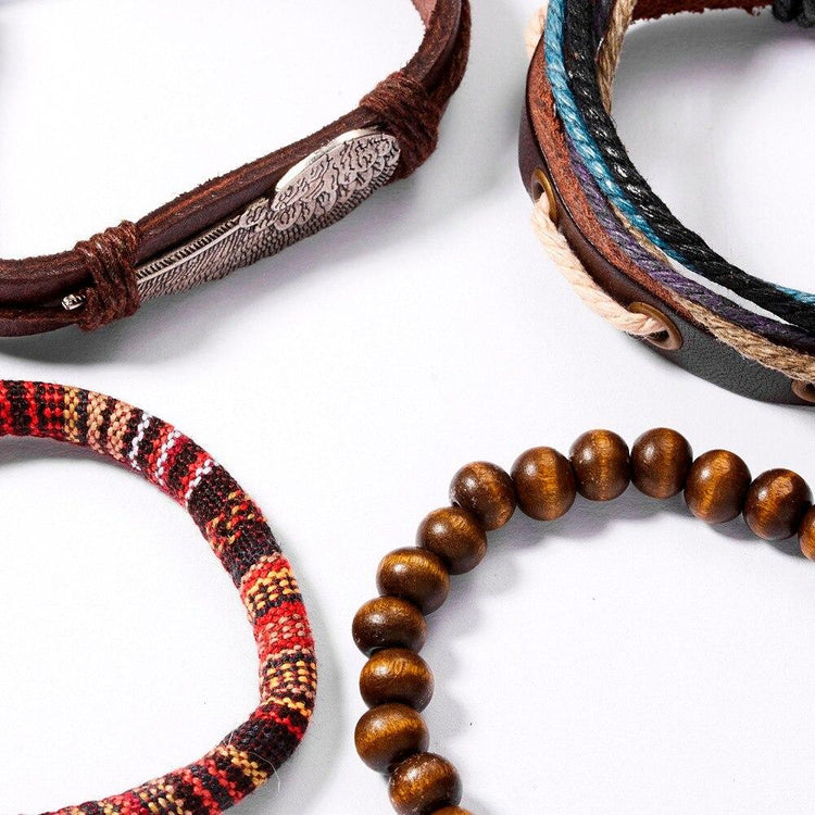 Multilayer Leather Punk Wrap Bracelets - RMS008