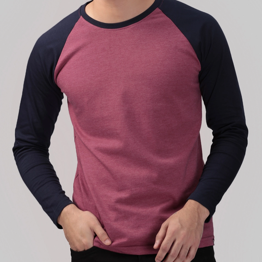 Blue/Maroon Raglan Plain-Surtout