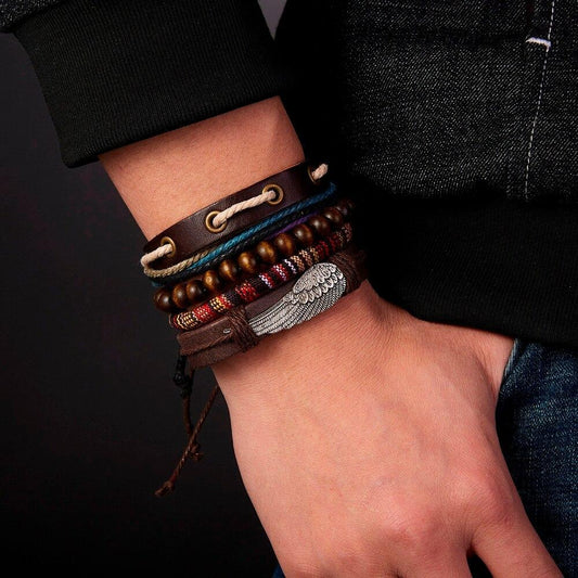 Multilayer Leather Punk Wrap Bracelets - RMS008