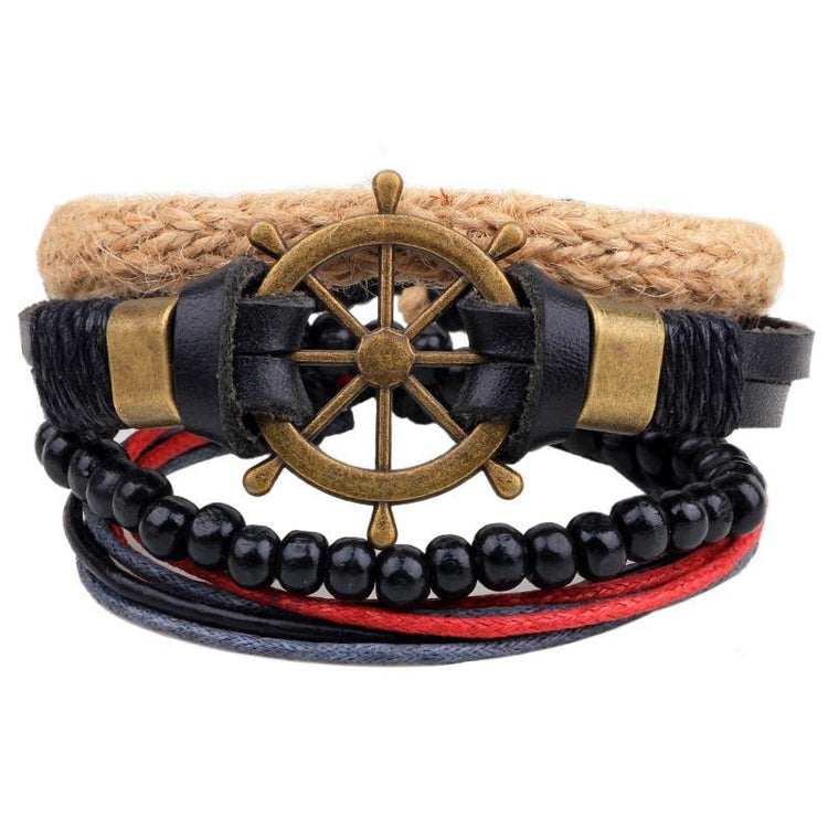 Leather, Multilayer Bead & Punk Wrap Bracelets – 501 - Ready Made Suits